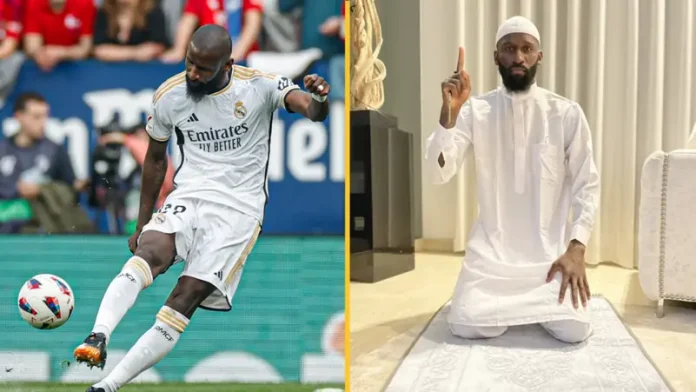 روديغر بقميص ريال مدريد وفي الجانب الآخر الصورة التي نشرها